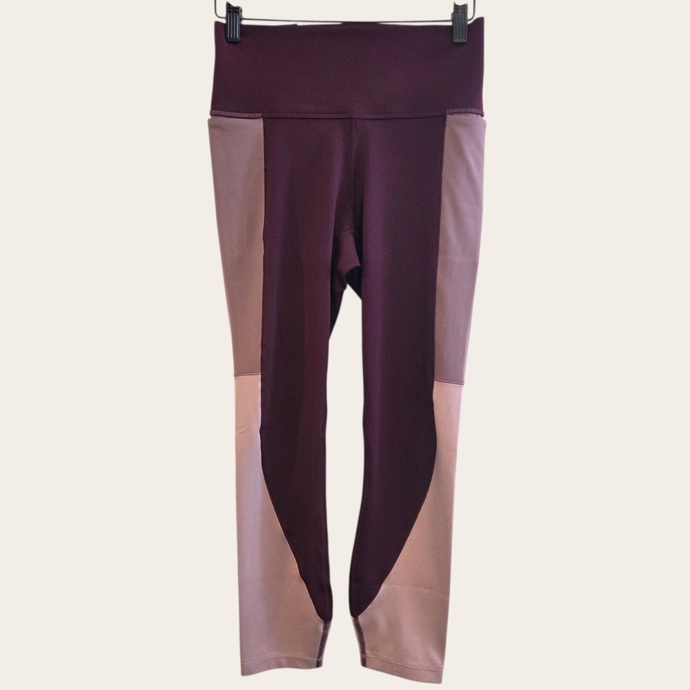 NWT Under Armour High Rise Ankle Crop Leggings M Burgundy Pink $95 - Picture 2 of 7